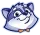 Cartoon raccoon character smiling with a bow tie, friendly and playful design.